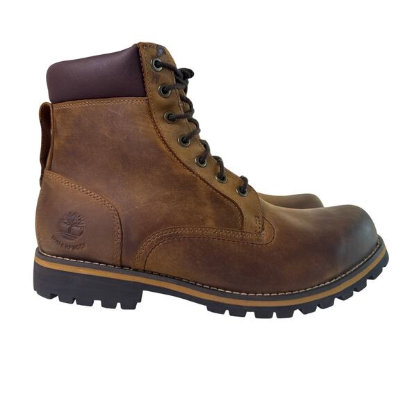 Timberland Rugged Boots 6" Shaft Men's 11.5 M Premium Waterproof Brown Leather - Picture 1 of 11